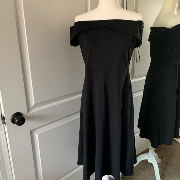 h&m black off the shoulder dress